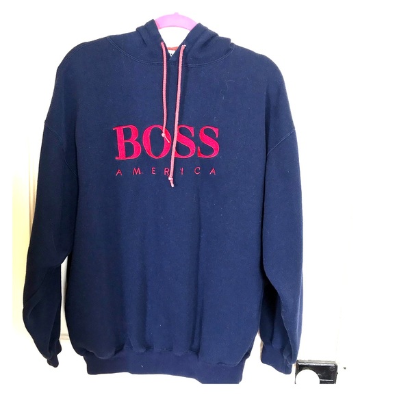 hugo boss navy blue hoodie